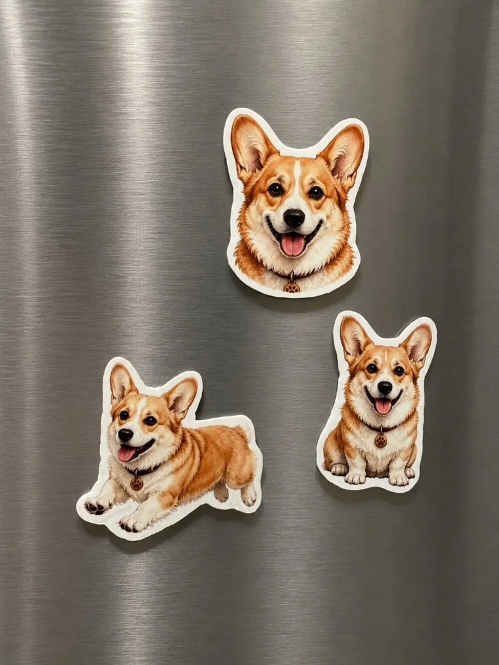 3 Corgi Dog Refrigerator Magnets Cute Pembroke Welsh Corgi Fridge Decor Gift